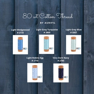 Aurifil - 80wt Cotton Thread - Small Spool - 300 Yards of Thread -*Each Color Sold Separately/Price is for 1 Small Spool of Thread*