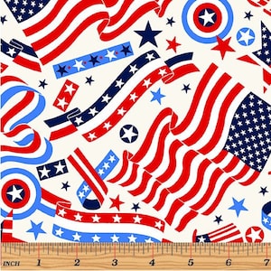 Red, White & True - Go USA White - Cotton Fabric