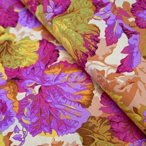 Kaffe Fassett Collective - Vintage Grandiose Ochre Fabric by Philip Jacobs for Free Spirit - Cotton Fabric - 43&quot; Wide