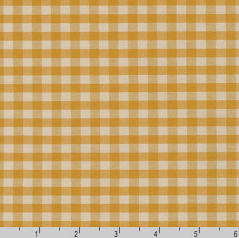 Robert Kaufman Crawford Gingham Yarn Dyed 1/4 Inch Gingham Mustard Cotton Fabric image 1