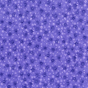 Petal Park - Posies - Violet - Cotton Fabric