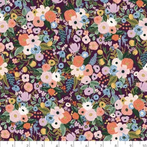 Rayon Fabric - Petite Garden Party – Burgundy Rayon Fabric by Rifle Paper Co. for Cotton + Steel | Lightweight 100% Rayon