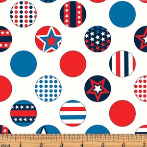 All American - Dot White Fabric by Maria Kalinowski - Cotton Fabric
