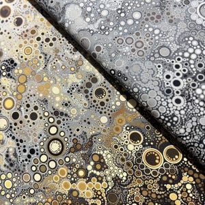 Effervescence - Dots Grey Fabric by Amelia Caruso - Digital Print - Cotton Fabric