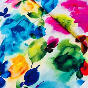Gradients 2 – Splash Watercolor Blooms Multi Fabric by Moda | Digitally Printed Cotton Fabric