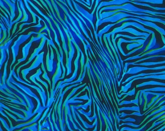 Robert Kaufman - Midnight In The Jungle - Ocean - Cotton Fabric