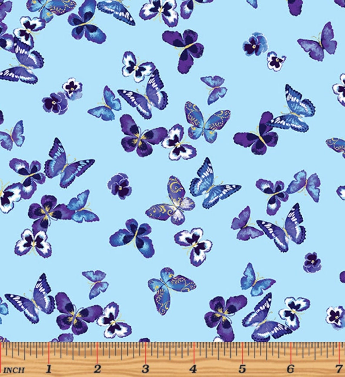 Benartex Butterfly Jewel Metallic Cotton Fabrics by Kanvas - Etsy