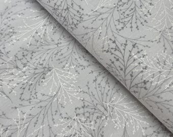 Essence of Pearl Silver Metallic Sprigs Fabric by Benartex