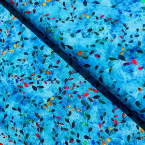 Venice - Foliage Sky Fabric by Christiane Marques - Cotton Fabric