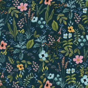 Cotton + Steel - Amalfi - Herb Garden Navy Fabric by Rifle Paper Co. - Cotton Fabric