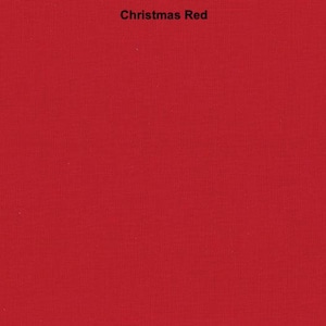 May include: A solid red fabric swatch. The text "Christmas Red" is printed above the swatch.