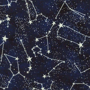 Timeless Treasures - Glow in the Dark - Constellations Fabric by Gail Cadden - Cotton Fabric