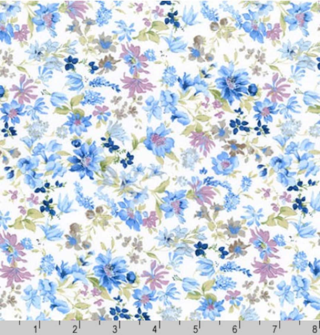 Robert Kaufman Cotton Lawn Sevenberry Petite Garden Lawn Blue Fabric