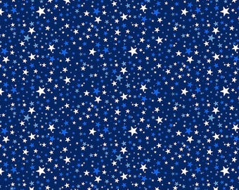 Tossed Stars Navy Cotton Fabric by Timeless Treasures