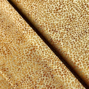 Gustav Klimt - Brushstrokes Gold - Metallic Cotton Fabric