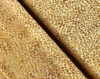 Gustav Klimt - Brushstrokes Gold - Metallic Cotton Fabric