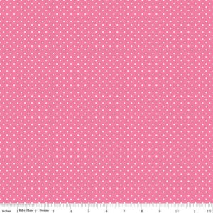 White Swiss Dot on Hot Pink - Cotton Fabric