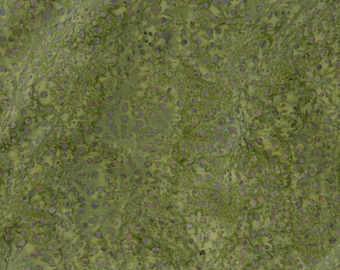 Tela batik verde lima: algodón teñido a mano - Diseño de Jinny Beyer