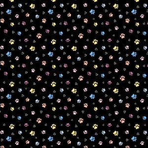 Just Purrfect - Pretty Cat Paws - Digital Print - Cotton Fabric