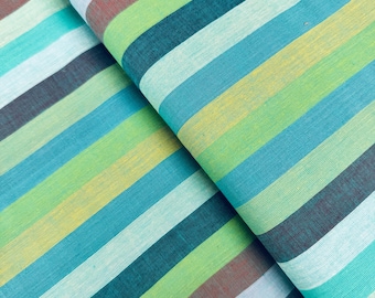 Kaffe Fassett Webstreifen - Breiter Streifen - Azur von Philips - garngefärbter Baumwollstoff