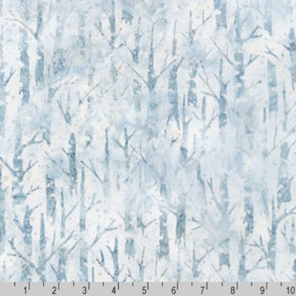Robert Kaufman - Artisan Batiks - Magical Winter - Sky Silver Sparkle Batik Fabric -  Cotton Fabric