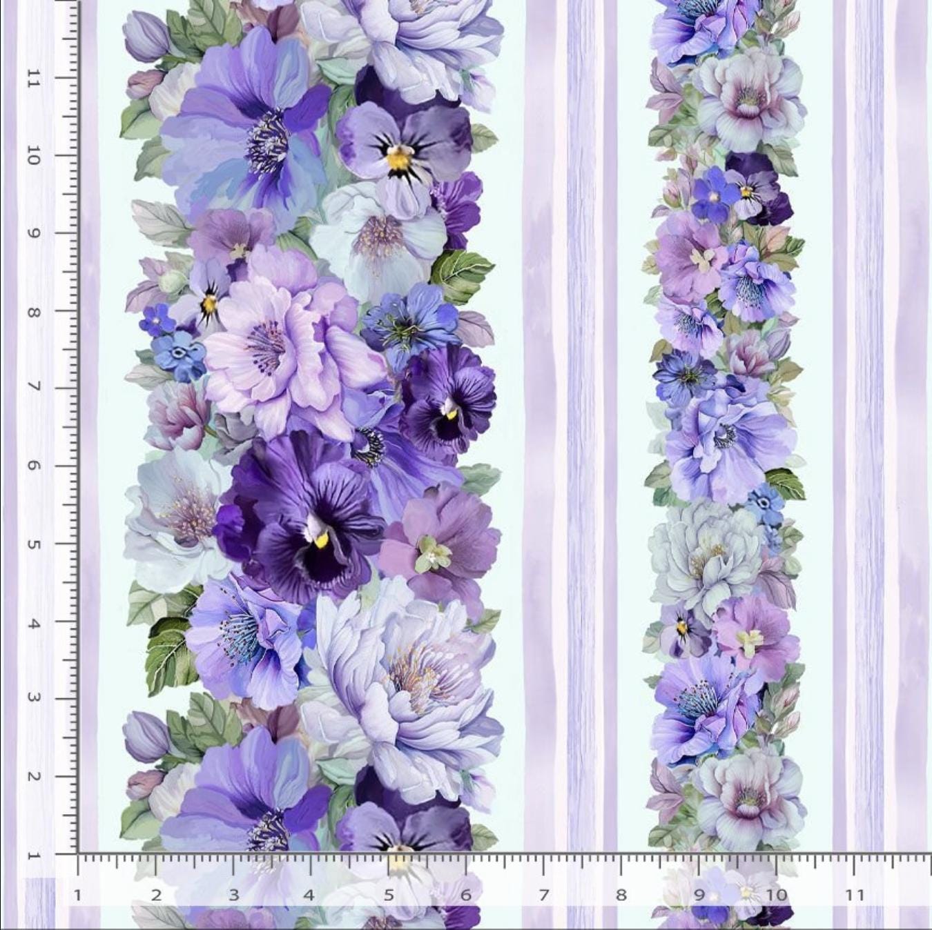 Garden Delight – 11" Stripe Fabric by Timeless Treasures – FLEUR-CD3501 ...