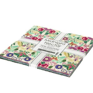 Midnight Nectar Ten Squares/Layer Cake - 42, 10" x 10" Precut Fabric Squares