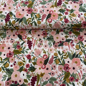 Katoenen stof tuinfeest roos - Rifle Paper Co. Wildwood Collection afbeelding 4