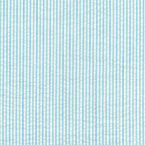 Seersucker Stripe Mint Fabric - Width 56" - Cotton & Polyester Blend