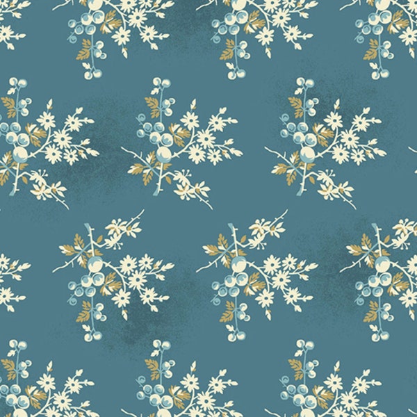 Andover Fabrics - Something Blue - Fresh Berries Ocean Fabric by Edyta Sitar - Cotton Fabric