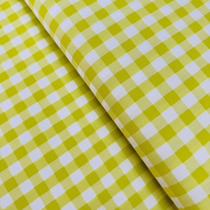 Kitchen Window Wovens Acid Lime 1/2 inch Gingham Fabric by Elizabeth Hartman for Robert Kaufman – 100% Yarn-Dyed Cotton – 43/44″ Wide