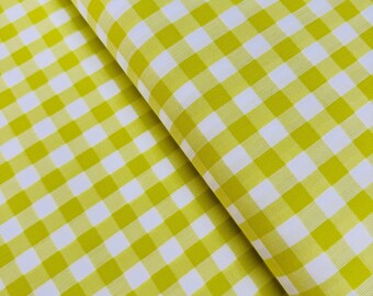 Acid Lime Gingham Stoff 1/2 Zoll Yarn-Dyed Cotton von Elizabeth Hartman