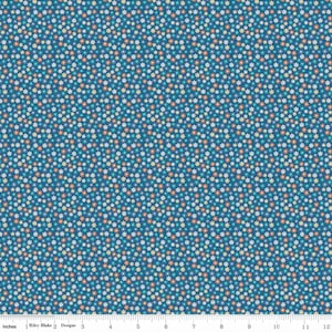 Road Trip - Flowers Blue Fabric by Kelly Panacci - Cotton Fabric