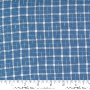 May include: Blue and white checkered fabric with a subtle sheen. The fabric is woven with a fine grid pattern and has a soft, smooth texture.