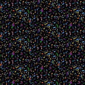 Painted Guitar – Tiny Music Notes Fabric by Timeless Treasures | Quilting Cotton | 43&quot; Wide