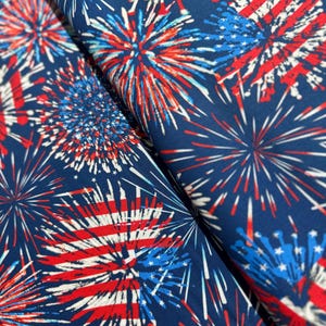 Red, White & True - Firework Celebration Blue - Cotton Fabric