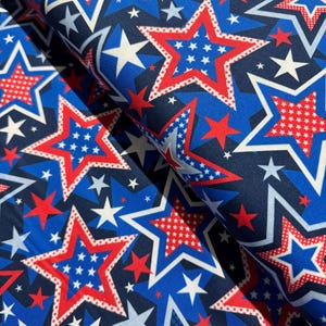 Red, White & True - Patriotic Stars Navy - Cotton Fabric
