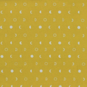 Indah Batiks - Moons Mustard/Silver Metallic Batik Fabric - Metallic - Cotton Fabric