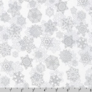 Small Snowflakes Metallic White, Stof-Star Sprinkle