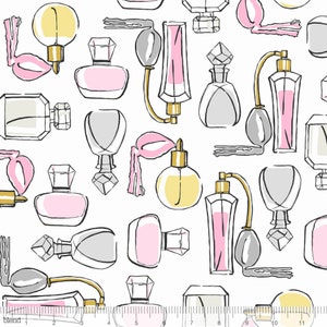 Glamorama Parfum White Fabric by Maude Asbury - Cotton Fabric