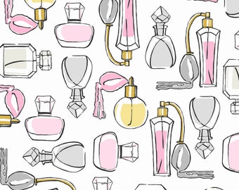 Glamorama Parfum White Fabric by Maude Asbury - Cotton Fabric