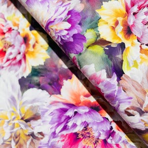 Wildflowers - Floral Blooms - Digital Print - Cotton Fabric