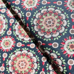 Delphine - Floral Medallion Blush Fabric by Andie Hanna - Cotton Fabric