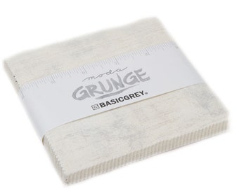 Moda Fabrics - Grunge Creme Charm Pack by BasicGrey - 42, 5" x 5" Precut Fabric Squares