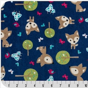 SMD Two By Two Cuddle Fabrics - Oh, Deer Midnight Cuddle - Cuddle Prints Fabric