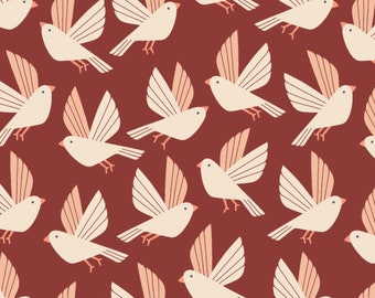 Birds Canvas Fabric: Wild & Free Design, 44" Wide
