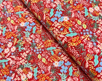 Rifle Paper Co. Meadow Roter Blumenstoff : Quilting & Bekleidung Baumwolle