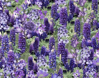 Wild Flower - Wild Floral Field - Digital Print - Cotton Fabric