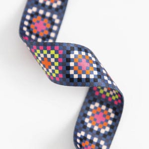 Granny Square Webbing Strap 1.5 Inch Colorful -  Sold by the Yard