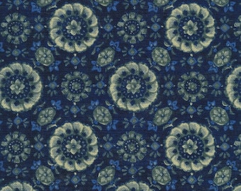 Sevenberry Nara Homespun: Navy Floral Cotton Fabric
